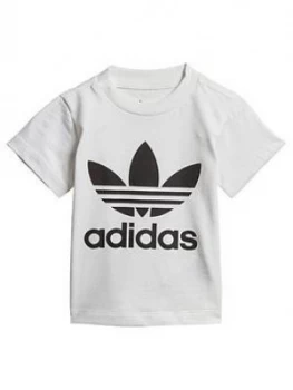 Image of adidas Originals Baby Boys Trefoil Tee, White, Size 9-12 Months