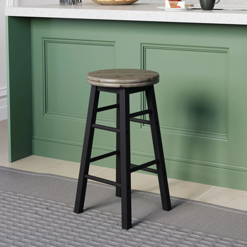 Image of Lassic Chef Vida Wooden Revolving Bar Stool Black unisex One Size