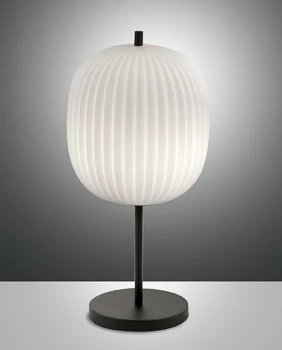Image of Domizia Glass & Crystal Lamp Black Glass, E27
