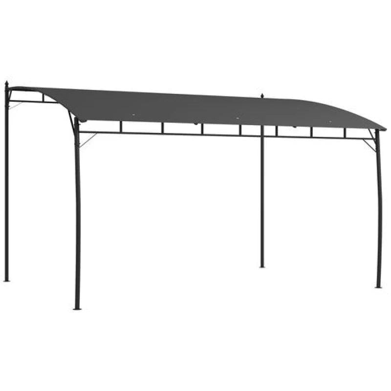 Image of Outsunny 3x4m Metal Lean To Pergola - Grey 84C-471V00CG