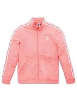 Image of Adidas Originals Childrens Lock Up Zip Front Top - Pink