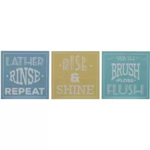 Image of Premier Housewares - Bathroom Wall Plaques - Set of 3