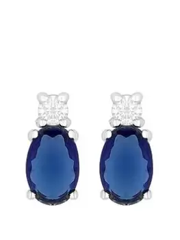 Image of Simply Silver Sterling Silver 925 Mini Sapphire Cubic Zirconia Stud Earrings