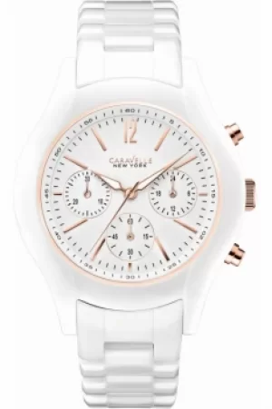 Image of Ladies Caravelle New York Emma Ceramic Chronograph Watch 45L144