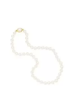 Image of Jon Richard Cream And Gold 8Mm 16" Oval Pearl Clasp Necklace