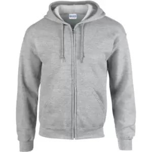 Image of Gildan Heavy Blend Unisex Adult Full Zip Hooded Sweatshirt Top (M) (Sport Grey)