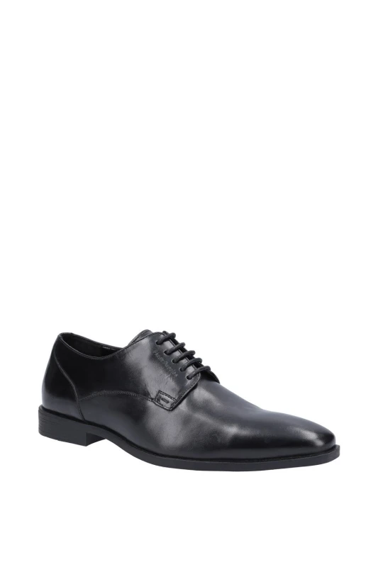 Image of Hush Puppies Boys Ezra Leather Smart Plain Toe Shoes UK Size 7 (EU 41) Black HUS363-BLACK-7
