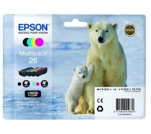 Image of Epson Polar Bear T2616 Black and Colour Ink Cartridge