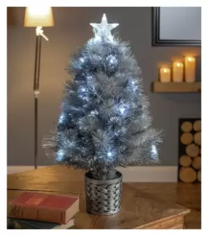 Image of Premier 3ft Fibre Optic Pre-Lit Christmas Tree - Silver