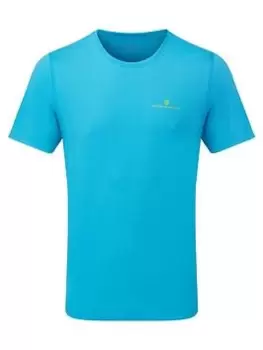 Image of Ronhill Core S/S Tee Mens Cyan/acid Lime
