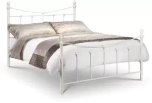 Image of Julian Bowen Rebecca 4ft6 Double Stone White Metal Bed Frame