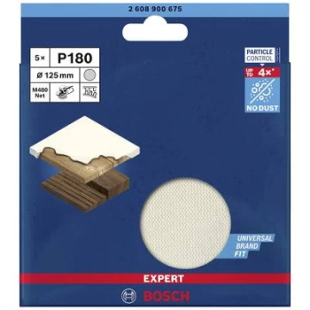 Image of Bosch Accessories EXPERT M480 2608900675 Router mesh sanding disc Unperforated Grit size 180 (Ø) 125mm 5 pc(s)
