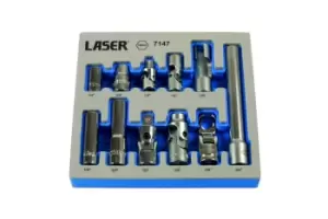 Image of Laser Tools 7147 11pc Master 10mm Socket Set - Range of Profiles