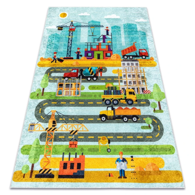 Image of RugsX Junior Rug in Blue Size: 140cm x 190cm Blue Unisex 140cm x 190 cm