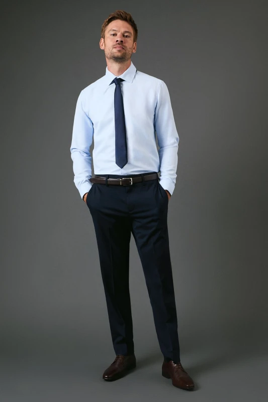 Image of Burton Mens Navy Slim Fit Essential Suit Trousers Navy 38R Male BBB03944