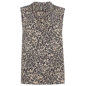 Image of DKNY Leopard Print Sleeveless Chiffon Shirt - Multi