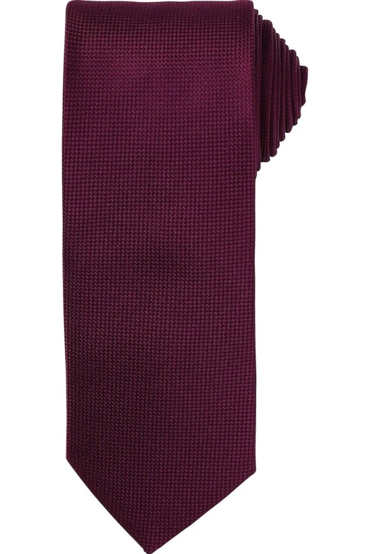 Image of Premier Premier Micro Waffle Tie in Aubergine Aubergine One Size Unisex 5063425959983