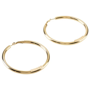 Image of Guess Dream & Love Yellow Gold Tone Hoop Earrings