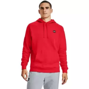 Image of Under Armour Mens Rival Fleece Hoodie Red Fleece Top - 4XL