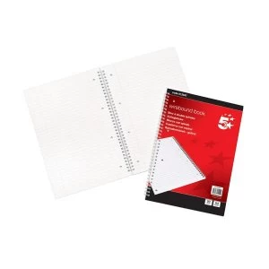 Image of 5 Star Notebook Wirebound 70gsm Ruled and Margin Perforated 100 Pages A4 Pack 10