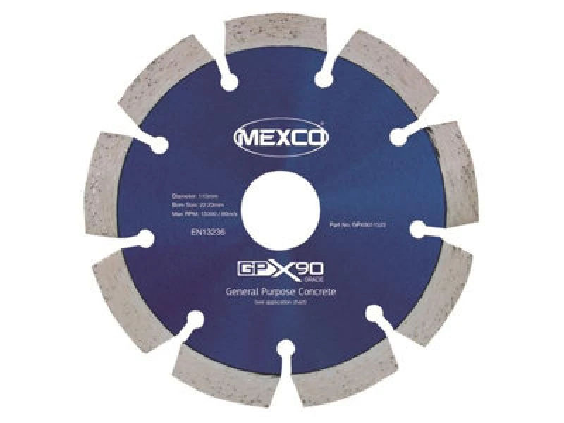 Image of Mexco Gpx9011522 Gpx90 Concrete Diamond Blade 115 X 22mm Mexgpx90115