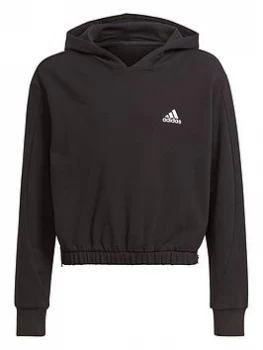 Image of adidas Junior Girls Cover Up - Black/White, Size 14-15 Years, Women