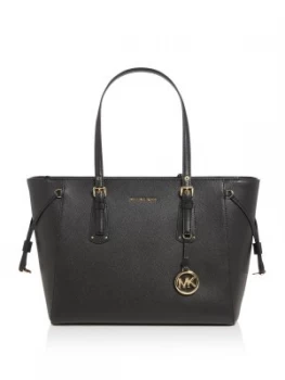 Image of Michael Kors Voyager Medium Topzip Tote Bag Black