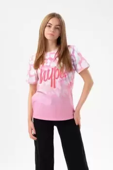 Image of Fade Rainbow Leopard Glitter Script T-Shirt