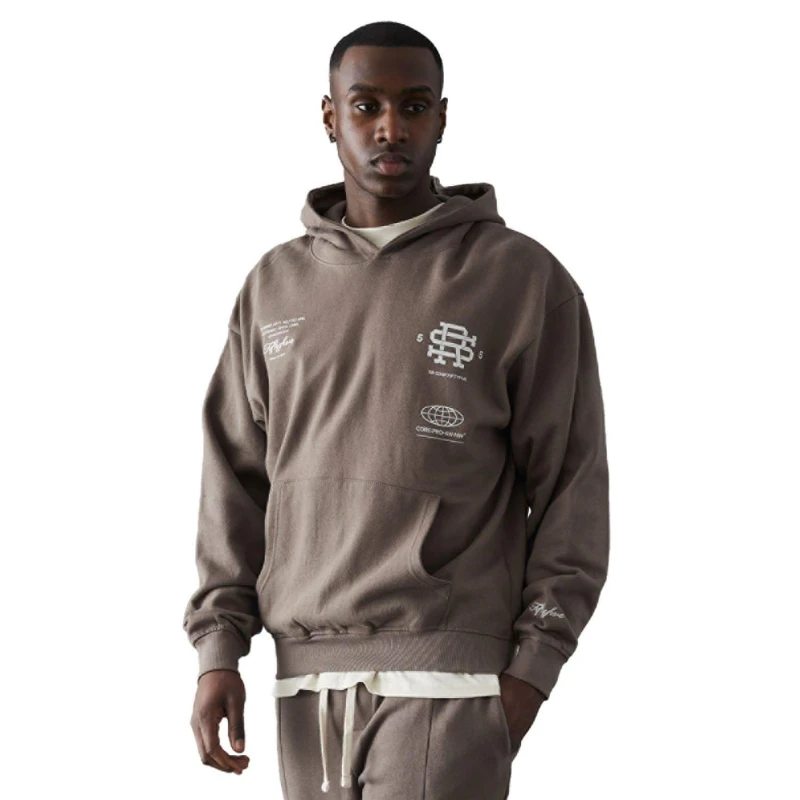Image of Series 55 Versus Front Back Logo Hoodie Brown male L