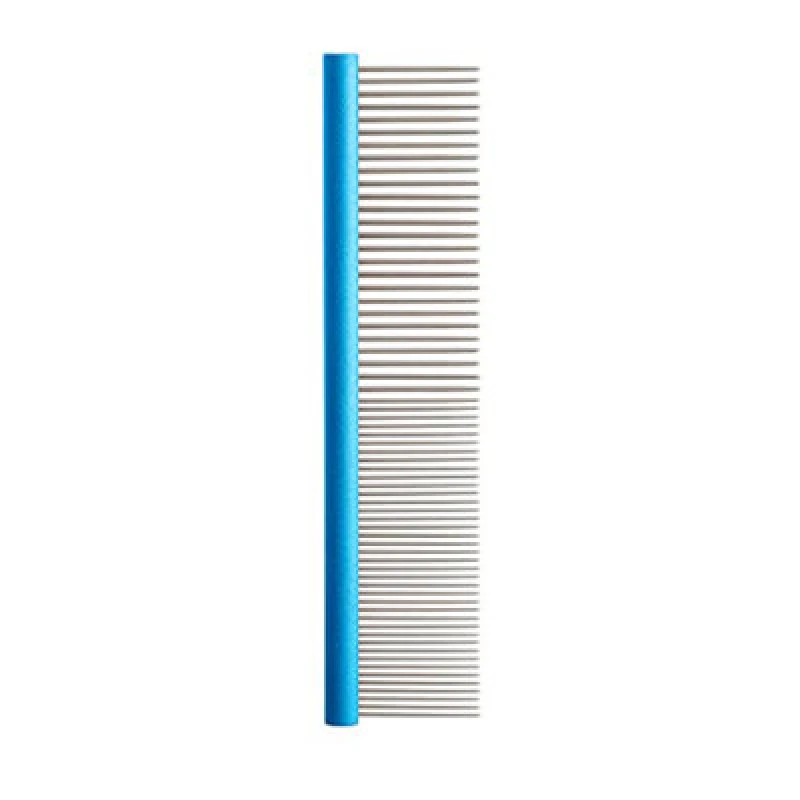 Image of Ancol Blue 'Ergo' Medium Coarse Grade Teeth Grooming Metal 7" Pet Comb Blue