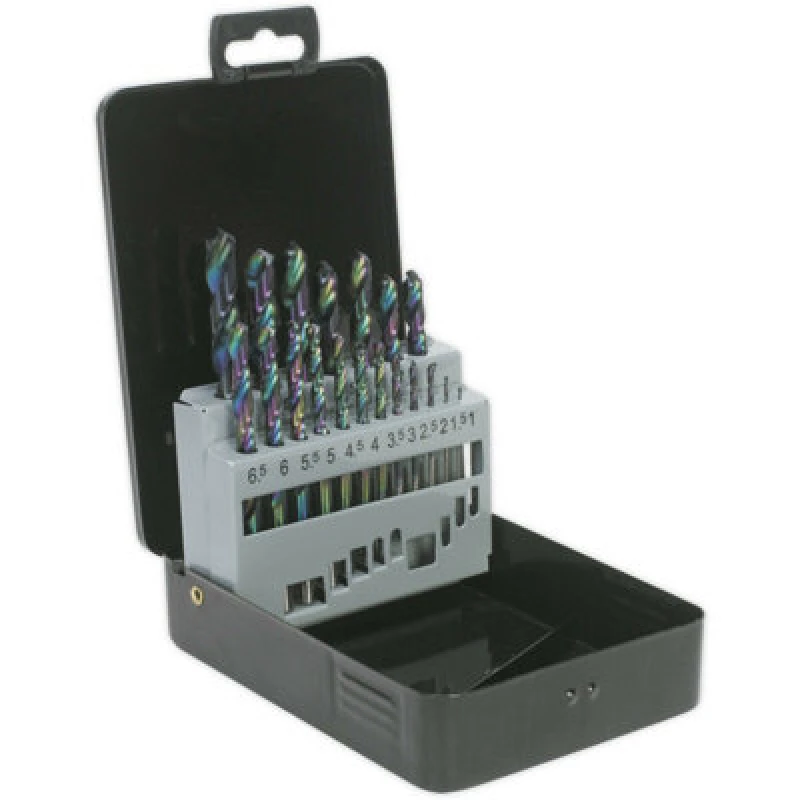 Image of Loops 19 Piece Edge Ground HSS Drill Bit Set - 1mm to 10mm - For Hand & Pillar Drills Multi