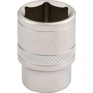 Image of Draper 3/8" Drive Satin Finish Hexagon Socket Metric 3/8" 15mm
