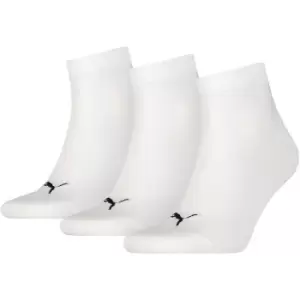 Image of Quarter Training Socks (3 Pairs) - 6-8 - White - White - Puma