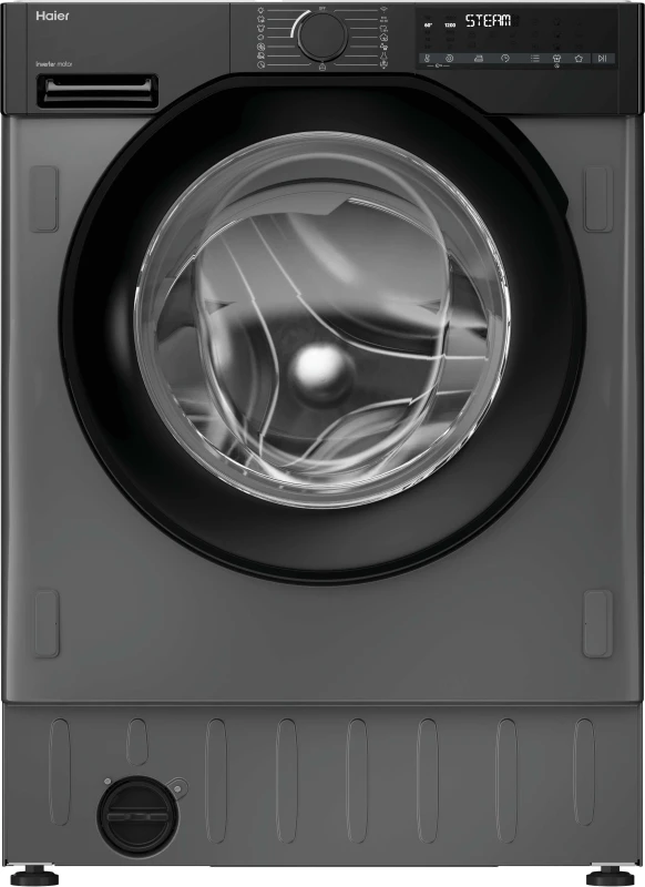 Image of Haier BHA6S69M6DB9RJ80 Integrated 9KG WiFi Connected Washing Machine with 1600 rpm - Graphite / Black - A Rated