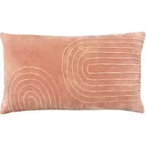 Image of Mangata Linear Pleated 100% Cotton Cushion Cover, Blush, 30 x 60 Cm - Furn
