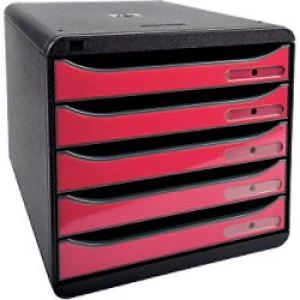 Image of Exacompta Drawer Set Big-Box Plus Polystyrene Black, Red 27.8 x 34.7 x 27.1 cm