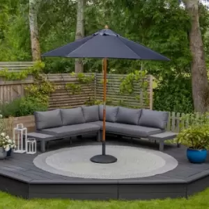 Image of Harbour Lifestyle Kratos 2.5M Wooden Parasol - Navy