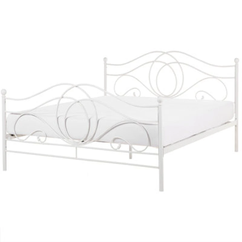 Image of Beliani Bed Metal Lyra 160 X 200 Cm (Eu King Size) White