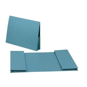 Image of Guildhall Foolscap 315gm2 Double Legal Manilla Pocket Wallet Blue Pack of 25
