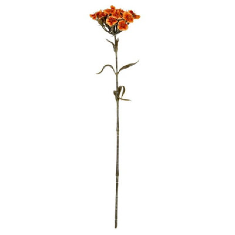 Image of Hill Interiors Orange Dianthus Spray Artificial Flower - Plastic - L14 X W14 X H55cm - Orange