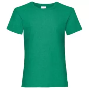 Image of Fruit Of The Loom Girls Childrens Valueweight Short Sleeve T-Shirt (Pack of 2) (3-4) (Kelly Green)