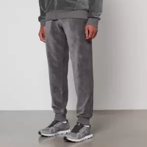 Image of Emporio Armani Logo-Embroidery Ribbed Chenille Sweatpants - S