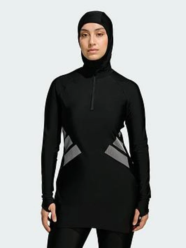 Image of Womens long-sleeved swimsuit top adidas Big Bars Noir Female 50