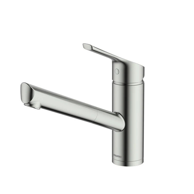 Image of McAlpine McAlpine Nethy Top Lever Pullout Kitchen Mixer Tap - Brushed Nickel Silver
