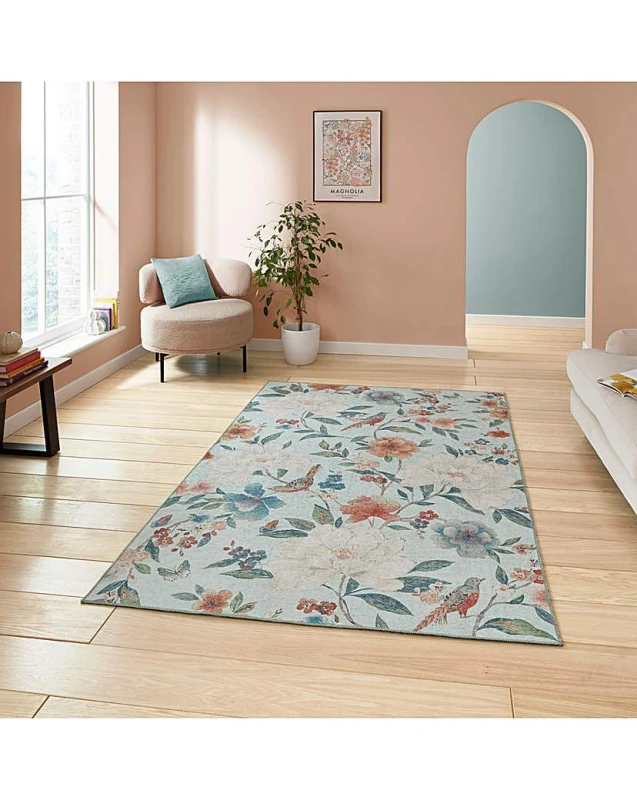 Image of Catherine Lansfield Catherine Lansfield Pippa Birds Rug Blue - Catherine Lansfield - Size: 150X230 Blue 150X230 RT01704