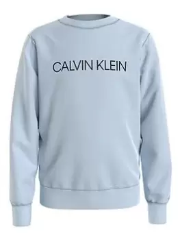 Image of Calvin Klein Jeans Boys Institutional Logo Sweatshirt - Blue Size 16 Years