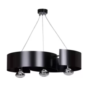 Image of Vixon Black Bar Pendant Ceiling Light 3x E27