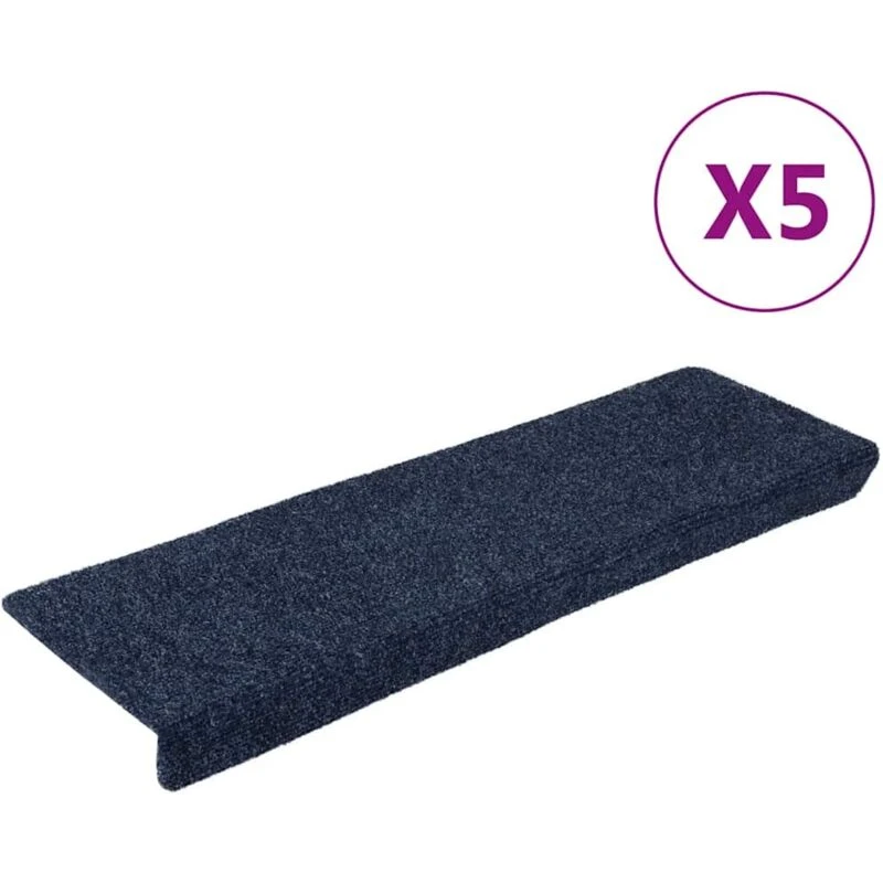 Image of VIDAXL Stair Mats Self-adhesive 5 pcs 65x21x4cm Anthracite Rectangular Edge Vidaxl 8720286328385