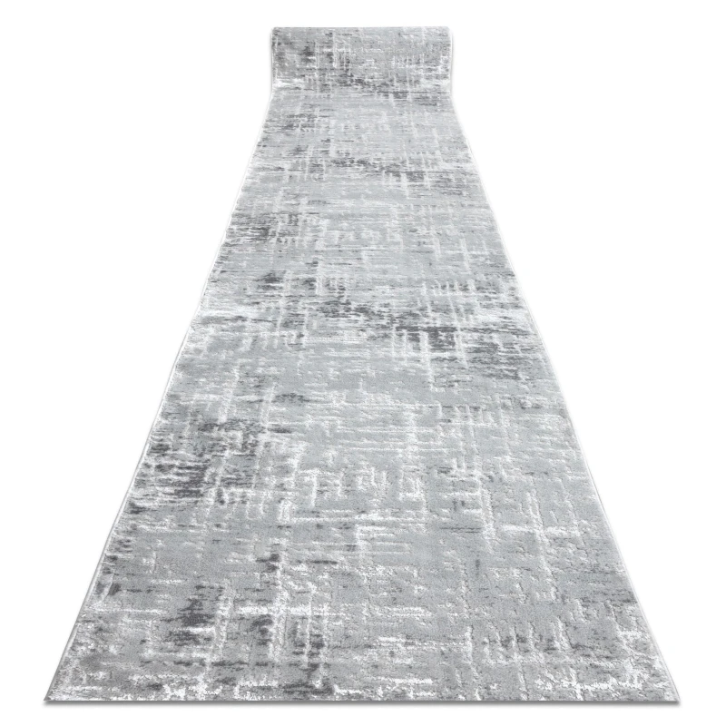 Image of RugsX Structural Mefe Runner in Grey Size: 60cm x 310cm Grey Unisex 60cm x 310 cm