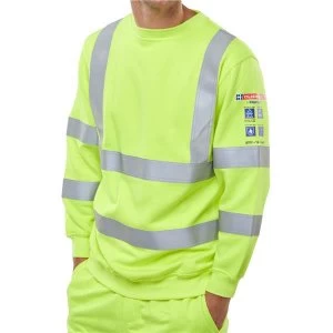 Image of Click Arc Compliant Sweatshirt Fire Retardant M Saturn Yellow Ref